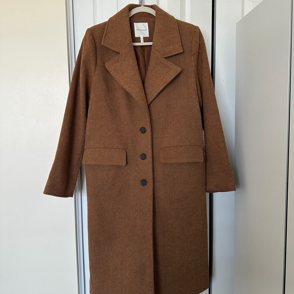 Avec Les Filles Elegant Brown Women's Coat, L